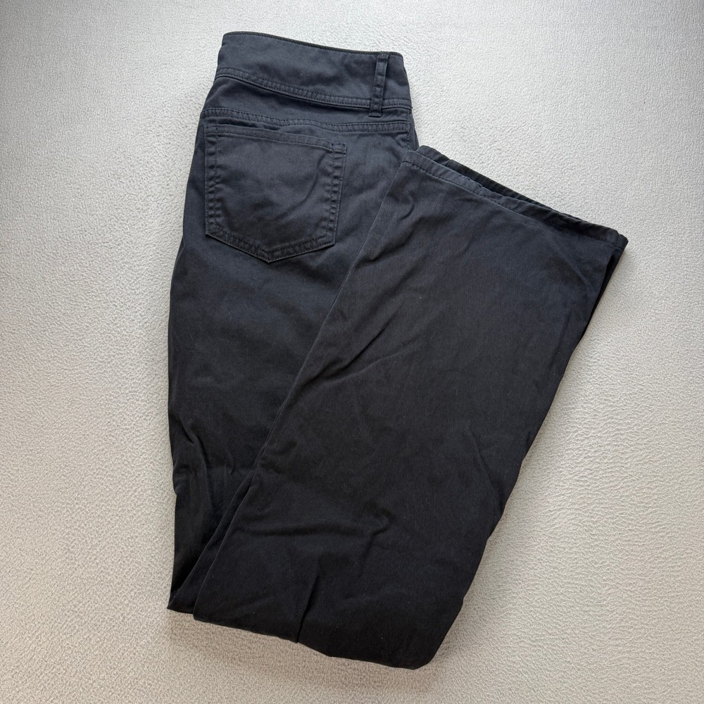 London Jean Flare Leg Pants Womens 12 Tall Black Cotton Blend Casual Workwear